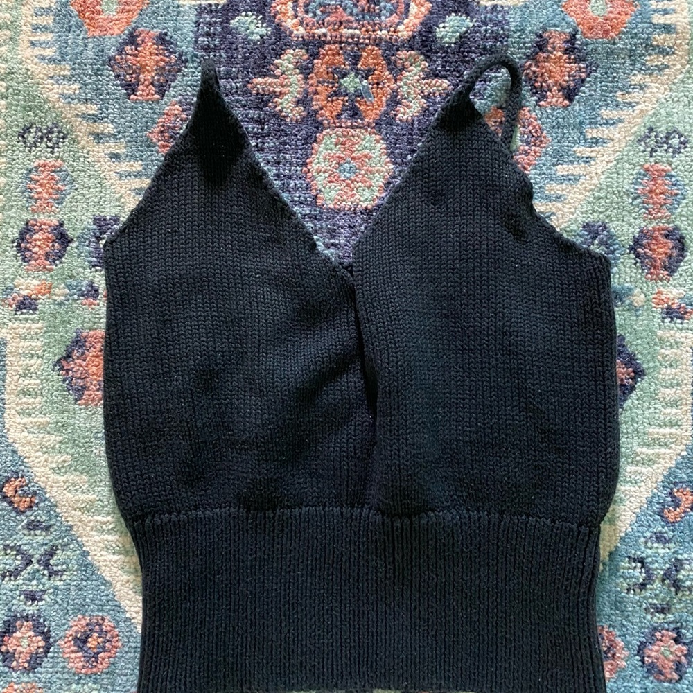 Brandy Melville Black Knit Crop Top